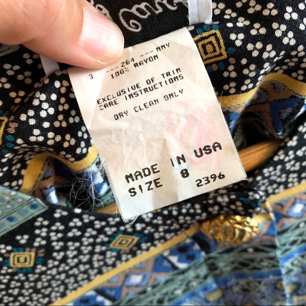 VINTAGE LADY CAROL MIDI DRESS COLORFUL PRINT - Picture 10 of 10